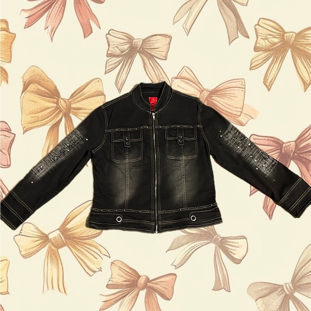 Black denim jacket